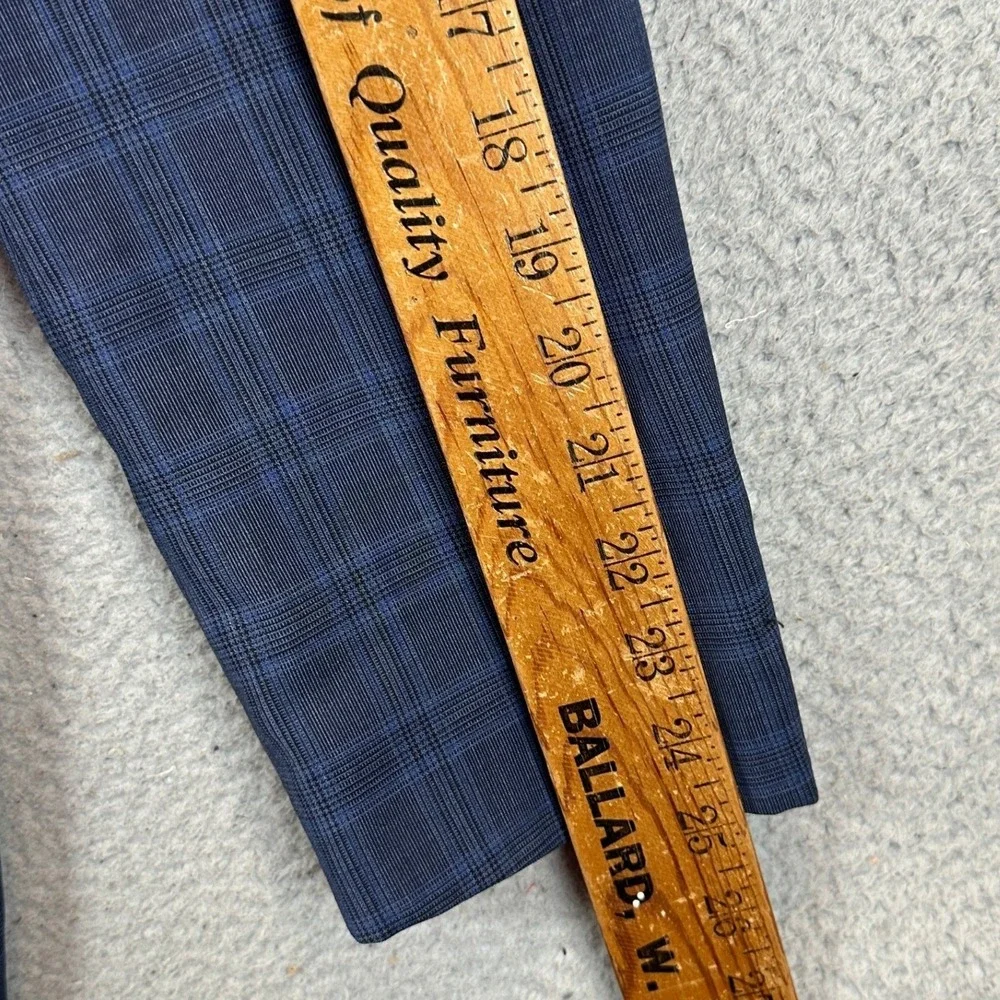 Banana Republic Marlane Wool Blazer Mens 42R Blue Plaid Standard Fit Sport Coat